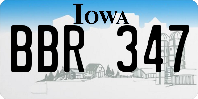 IA license plate BBR347