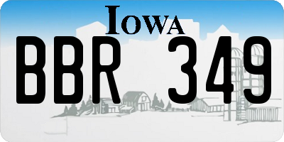 IA license plate BBR349
