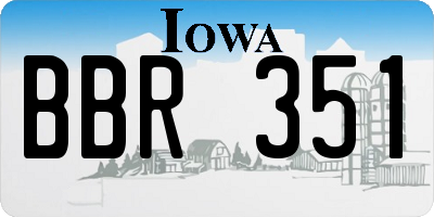IA license plate BBR351