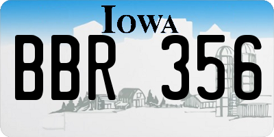 IA license plate BBR356