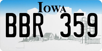 IA license plate BBR359