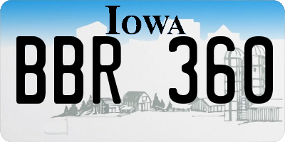 IA license plate BBR360