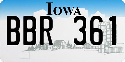 IA license plate BBR361