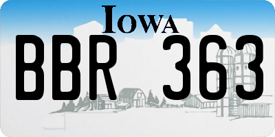 IA license plate BBR363
