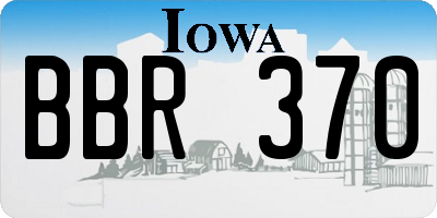 IA license plate BBR370