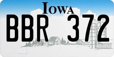 IA license plate BBR372