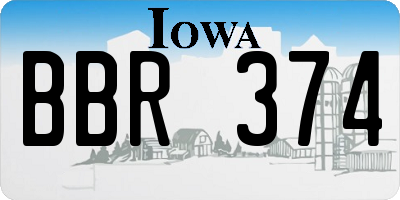 IA license plate BBR374