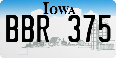 IA license plate BBR375