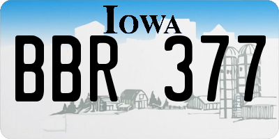 IA license plate BBR377