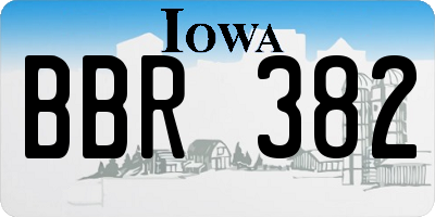 IA license plate BBR382