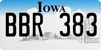 IA license plate BBR383