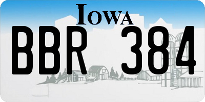IA license plate BBR384