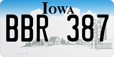 IA license plate BBR387