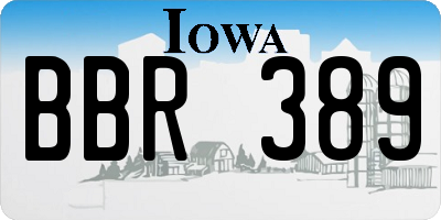 IA license plate BBR389