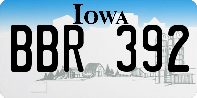 IA license plate BBR392