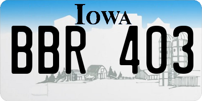 IA license plate BBR403