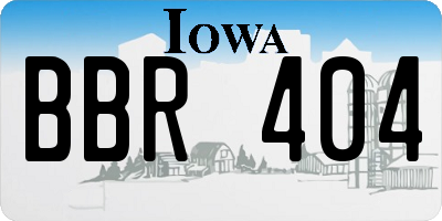 IA license plate BBR404
