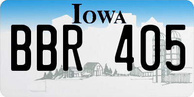 IA license plate BBR405