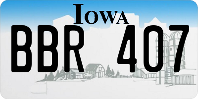 IA license plate BBR407
