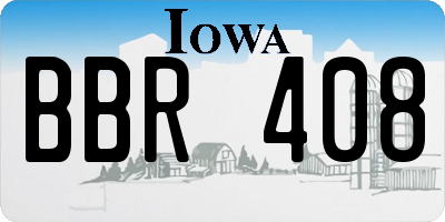 IA license plate BBR408
