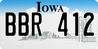 IA license plate BBR412