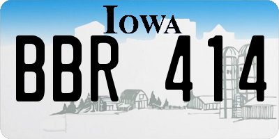 IA license plate BBR414