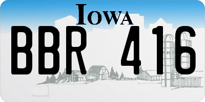 IA license plate BBR416
