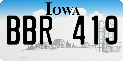 IA license plate BBR419