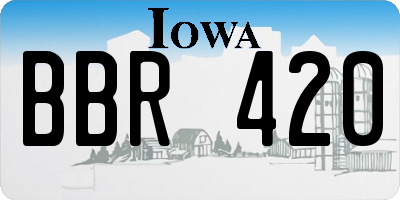 IA license plate BBR420