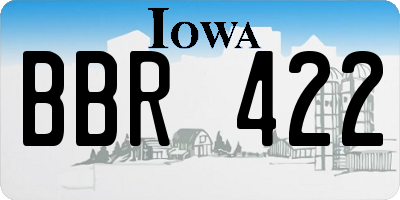 IA license plate BBR422
