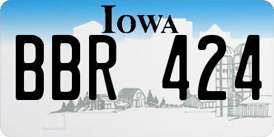 IA license plate BBR424