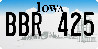 IA license plate BBR425