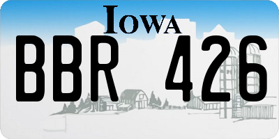 IA license plate BBR426