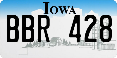 IA license plate BBR428
