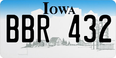 IA license plate BBR432