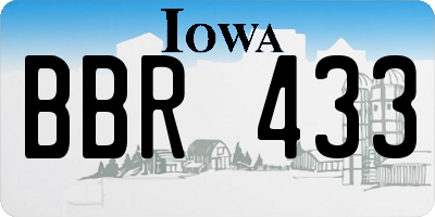 IA license plate BBR433