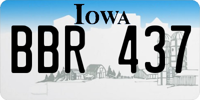 IA license plate BBR437