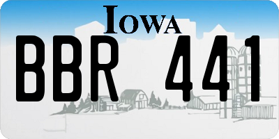 IA license plate BBR441