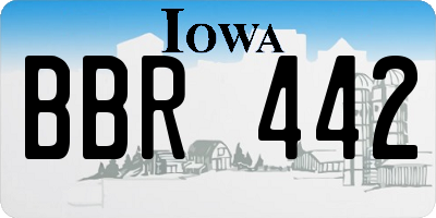 IA license plate BBR442