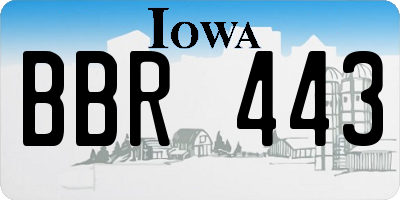 IA license plate BBR443