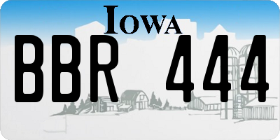 IA license plate BBR444