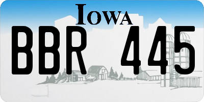 IA license plate BBR445
