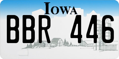 IA license plate BBR446