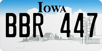 IA license plate BBR447