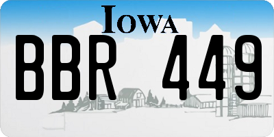 IA license plate BBR449