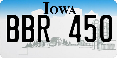 IA license plate BBR450