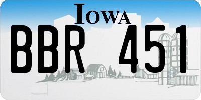 IA license plate BBR451