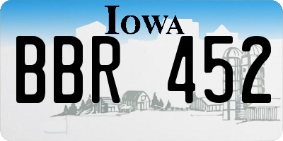 IA license plate BBR452