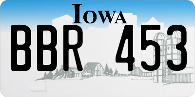 IA license plate BBR453