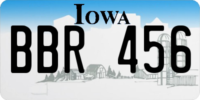 IA license plate BBR456